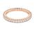A round cut Swarovski Vittore ring with rose gold-tone plating and clear white stones.