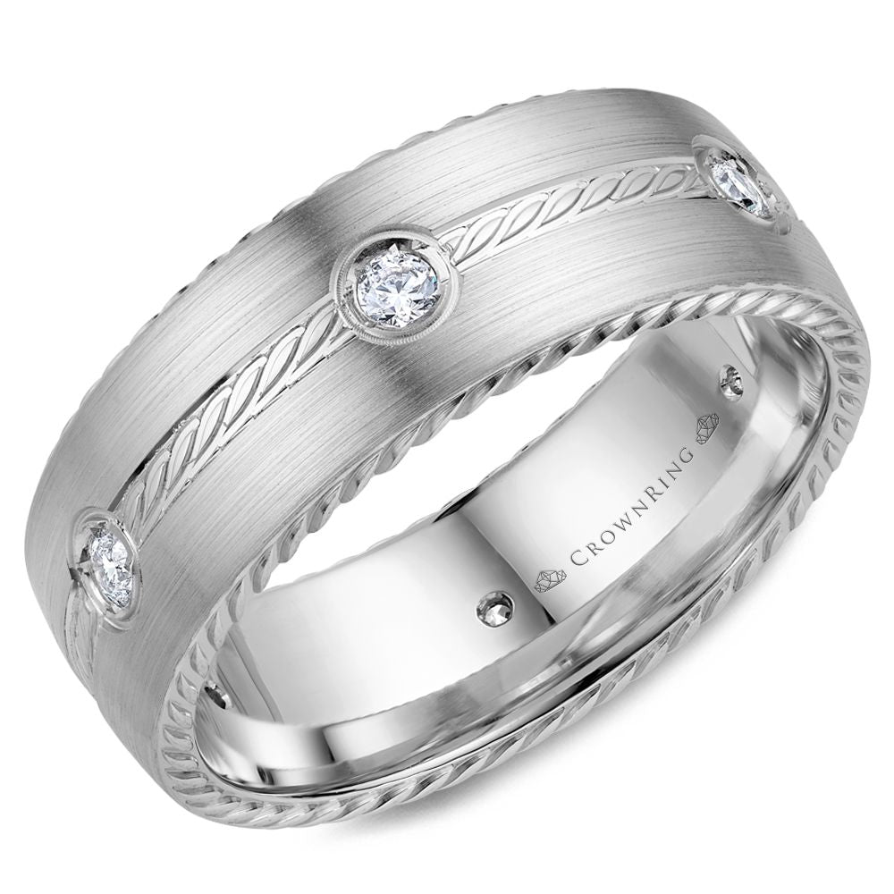 Crown Ring Band - WB-001RD8W-M10