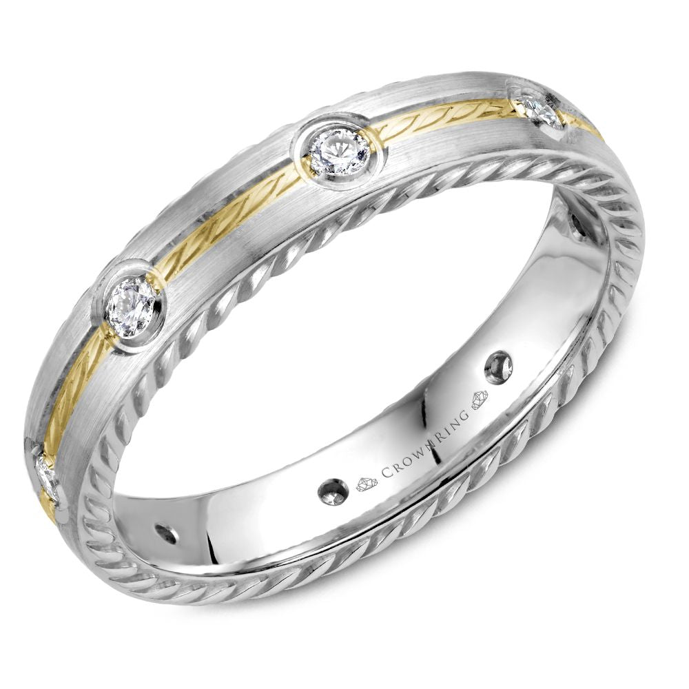 Crown Ring Band - WB-014RD4YW-M6