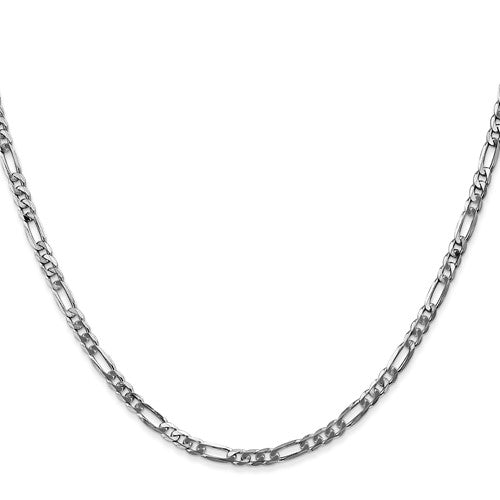 14K Gold 2.25mm Flat Figaro with Lobster Clasp Chain