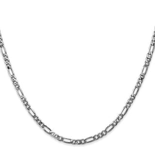 14K Gold 4.0mm Flat Figaro with Lobster Clasp Chain