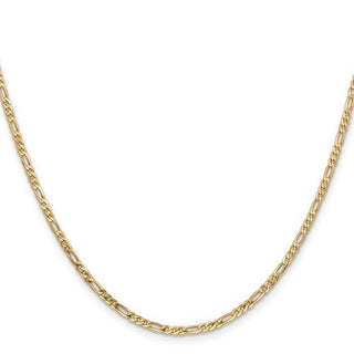 14K Gold 5.5mm Flat Figaro with Lobster Clasp Chain