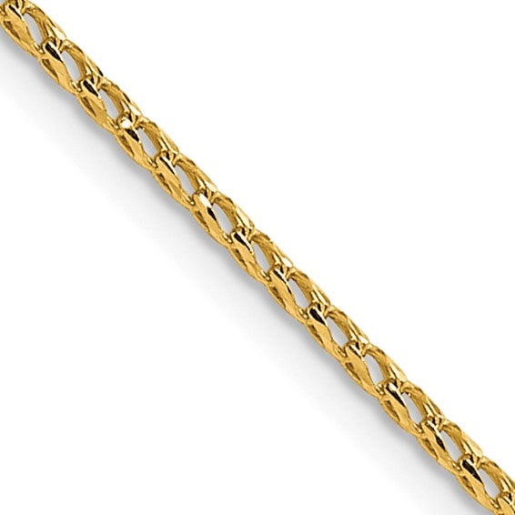 Cadena Franco abierta con talla de diamante de 1,6 mm de oro de 14 quilates
