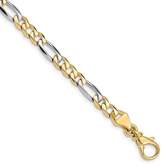 14K Two-tone 5.8mm Hand Polished Fancy Link with Fancy Lobster Clasp Chain