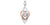Diamond pendant with rose gold and silver design on a white background