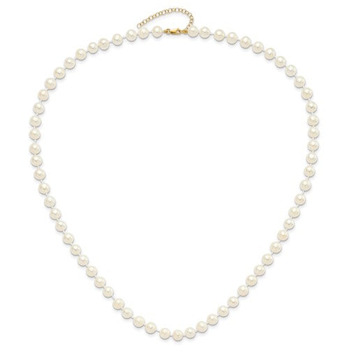 14k 6-7mm Fresh Water Cultured Pearl 7.25&quot; with 1&quot; Extender Bracelet 18&quot; with 2&quot; Extender Necklace and Earring Set