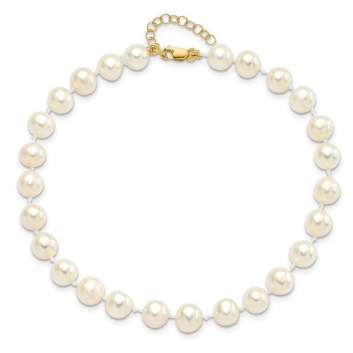 14k 6-7mm Fresh Water Cultured Pearl 7.25&quot; with 1&quot; Extender Bracelet 18&quot; with 2&quot; Extender Necklace and Earring Set