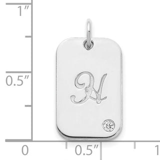 Placa de identificación con dije de diamante 