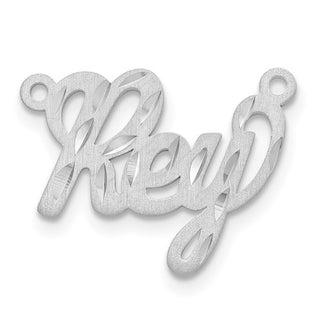 Personalized Name Plate Pendant with 1mm 18" Cable Chain Brushed Diamond Cut Lettering