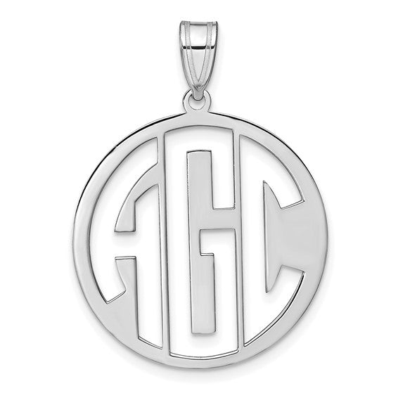 Block Circle Cut-out Letters Monogram Pendants