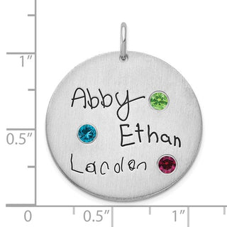 Colgante de plata de ley con piedras de nacimiento de cristal (hasta 3 nombres y piedras de nacimiento) 