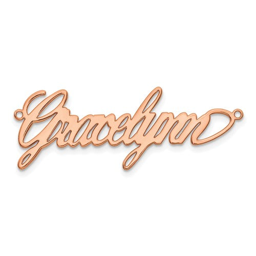 Personalized Polished Bathinda Font Name Plate with 1mm 18&quot; Cable Chain