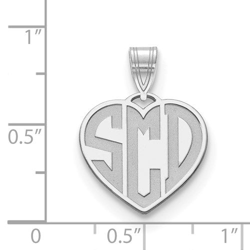 Etched Heart Monogram Pendants