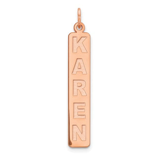 Dijes de barra de letras mayúsculas verticales personalizados 