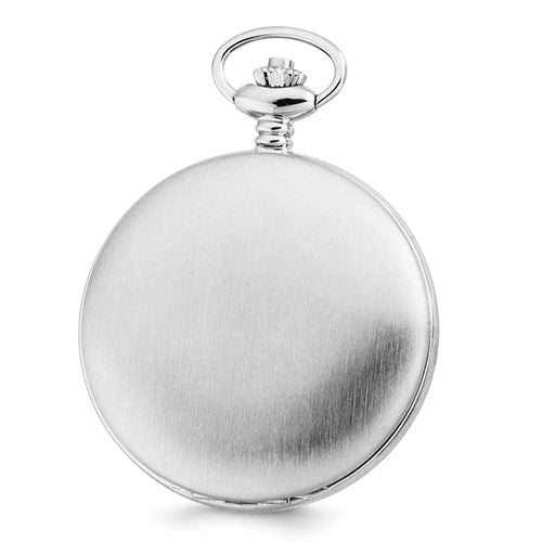 Charles Hubert Stainless Steel Double Cover Satin Pocket Watch