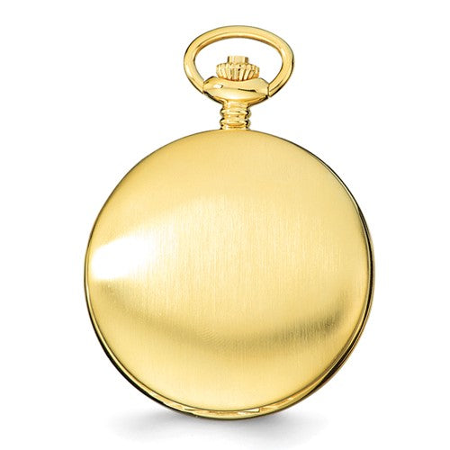 Charles Hubert Reloj de bolsillo con esfera blanca de acero inoxidable chapado en oro de 14 quilates