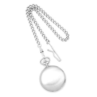 Charles Hubert Reloj de bolsillo con esfera blanca y acabado en cromo satinado