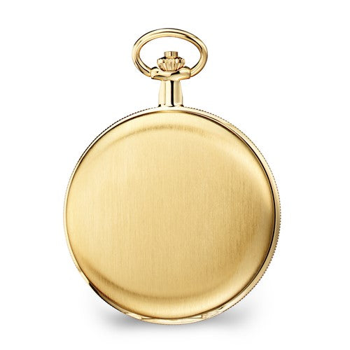 Charles Hubert Satin 14K Gold plated Stainless White Dial Pocket Watch