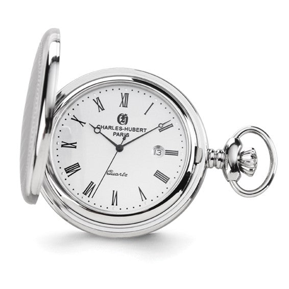 Reloj de bolsillo con diseño ovalado de acero inoxidable Charles Hubert