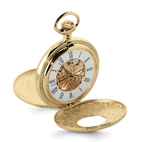Reloj de bolsillo con esfera blanca y acabado dorado de Charles Hubert