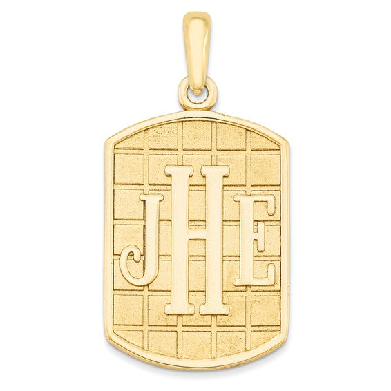 Casted High Polished Antiqued or Sandblast Monogram Pendant