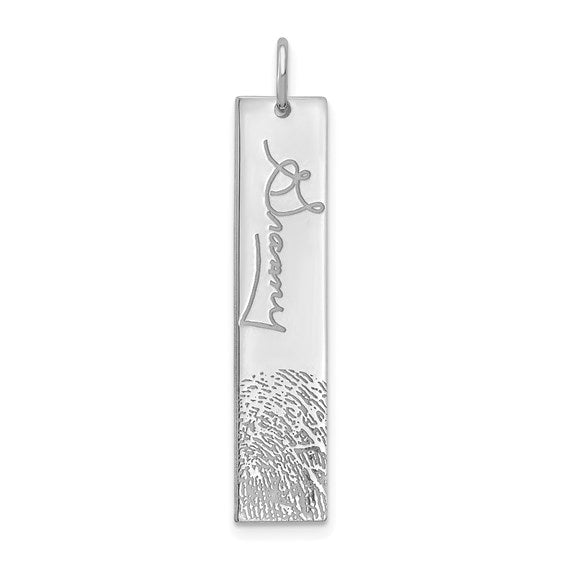 Vertical Signature and Fingerprint Charm