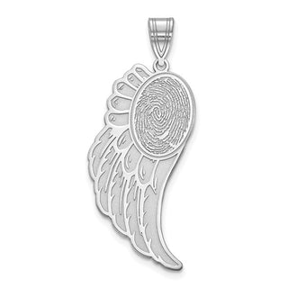 Charm con huella dactilar y ala de ángel 