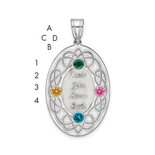 Colgante Crystal Family (hasta 4 nombres y piedras de nacimiento) 