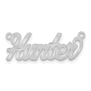 Personalized Name Plate Pendant with 1mm 18" Cable Chain Brushed Diamond Cut Lettering
