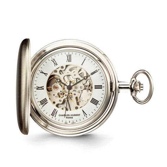 Charles Hubert Reloj de bolsillo de latón con acabado en cromo satinado