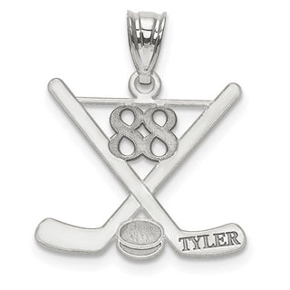 Laser Polished Name And Number Hockey Pendants