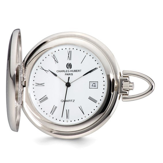 Reloj de bolsillo con esfera blanca Charles Hubert Shield