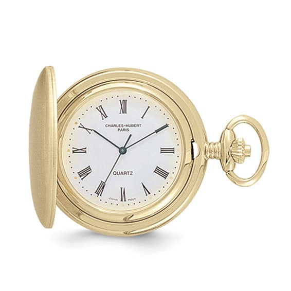 Reloj de bolsillo con esfera blanca y acabado dorado de Charles Hubert
