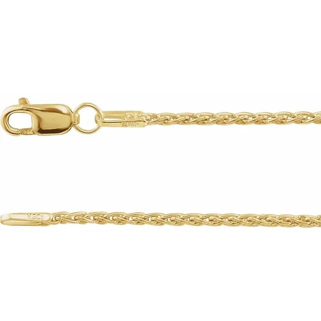 10K Gold Wheat Chain with Lobster Clasp - 1.00 mm - Various Lengths