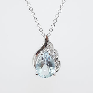 Aquamarine and Diamond Pendant