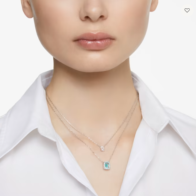 Swarovski Millenia Layered Necklace Octagon Cut, Rhodium plated