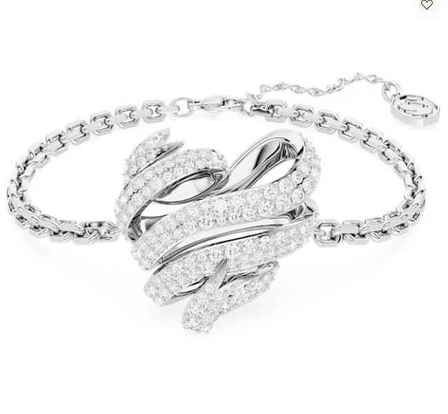 Swarovski Volta bracelet Heart, White, Rhodium plated - 5652789- Discontinued