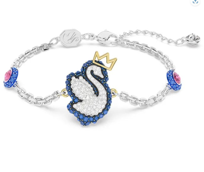 Swarovski Pop Swan bracelet Swan, Blue, Rhodium plated - 5650187- Discontinued