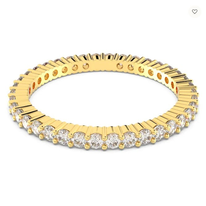 Swarovski Vittore Ring Round Cut, White, Gold-tone Plated - 5530902- Discontinued