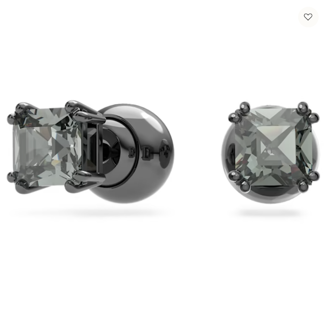 Swarovski Millenia Stud earrings Square Cut, Black, Ruthenium Plated - 5642511