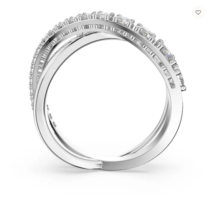 Swarovski Twist Ring White, Rhodium Plated - 5572724