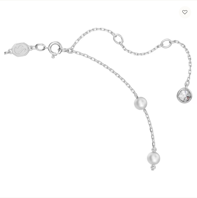 Swarovski Stella Necklace Crystal Pearls, Star, White, Rhodium Plated - 5645379- Discontinued