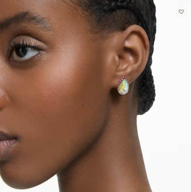 Swarovski Orbita Stud Earrings Drop Cut, Multicoloured, Rhodium Plated 5641407- Discontinued