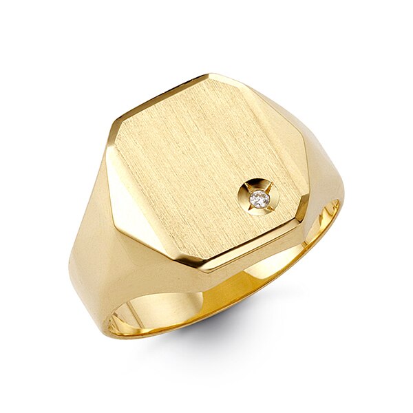 10K Yellow Gold Engravable Gents Signet Ring, size 10