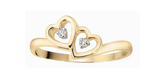 10k Yellow Gold 0.01cttw Round Cut Diamond Ring, size 5.75
