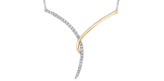 Colgante de diamantes de 0,33 quilates en oro blanco y amarillo de 10 quilates, 18"