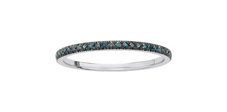 10K White Gold 0.10cttw Color Enhanced Blue Diamond Ring/Band