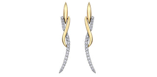 Pendientes de oro amarillo con diamantes