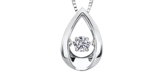Colgante de oro blanco de 10 quilates con diamantes de 0,05 quilates, 18"