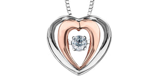 Colgante de diamantes en oro blanco y rosa